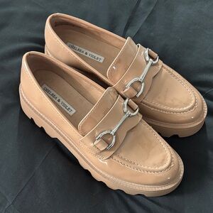 Chelsea & Violet Beige Patent Loafers